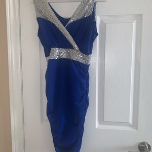 Blue and Sequence Dress
